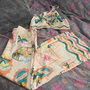 SHEIN Multicolor Printed Pants & Top Set